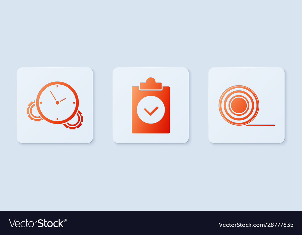Set completed task time management and scotch vector image Set completed task time management and scotch