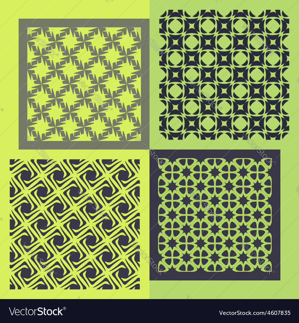 Set of four seamless patterns vintage geometric