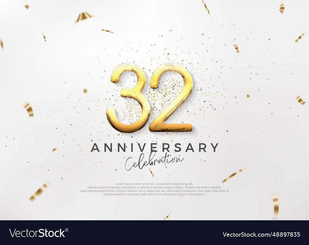 Simple and bright 32nd anniversary design Vector Image