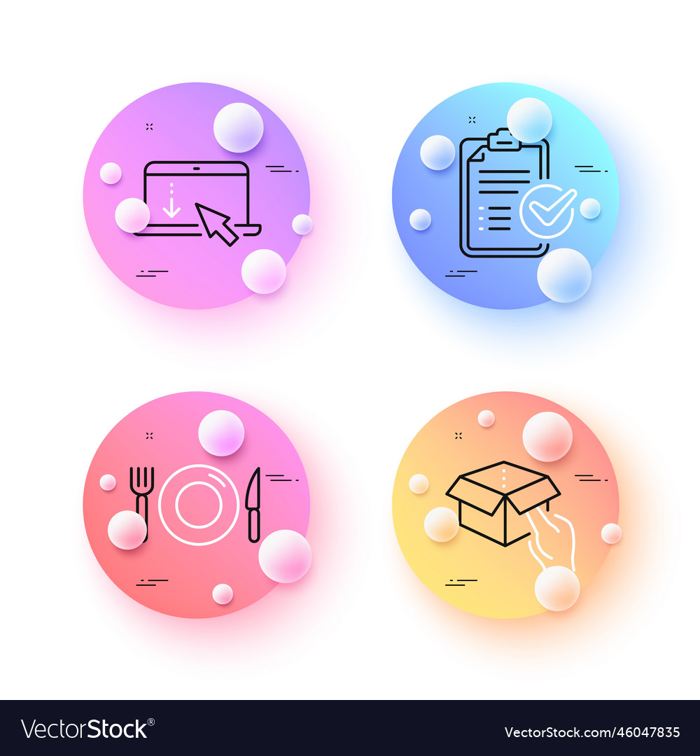 Survey checklist scroll down and food minimal vector image Survey checklist scroll down and food minimal