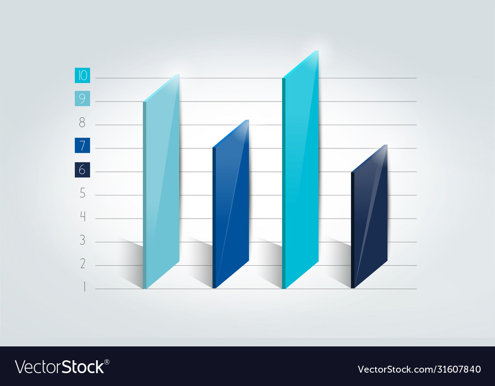 3d chart graph bar infographic element Vector Image 3d chart graph bar infographic element