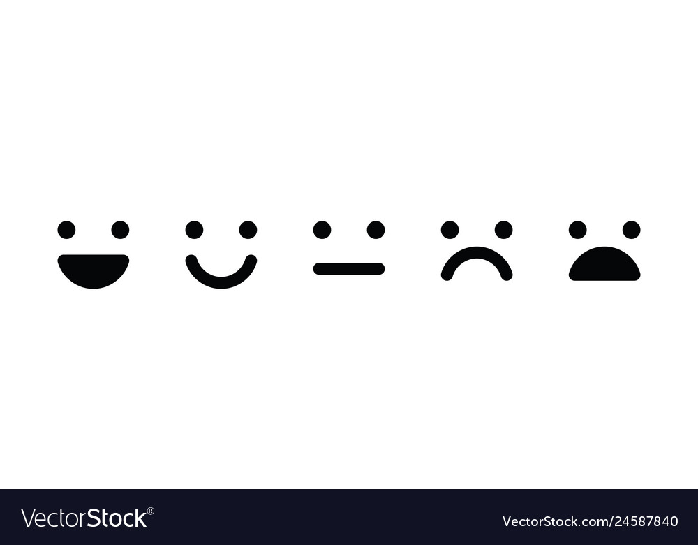 Basic emoticons set five facial expression