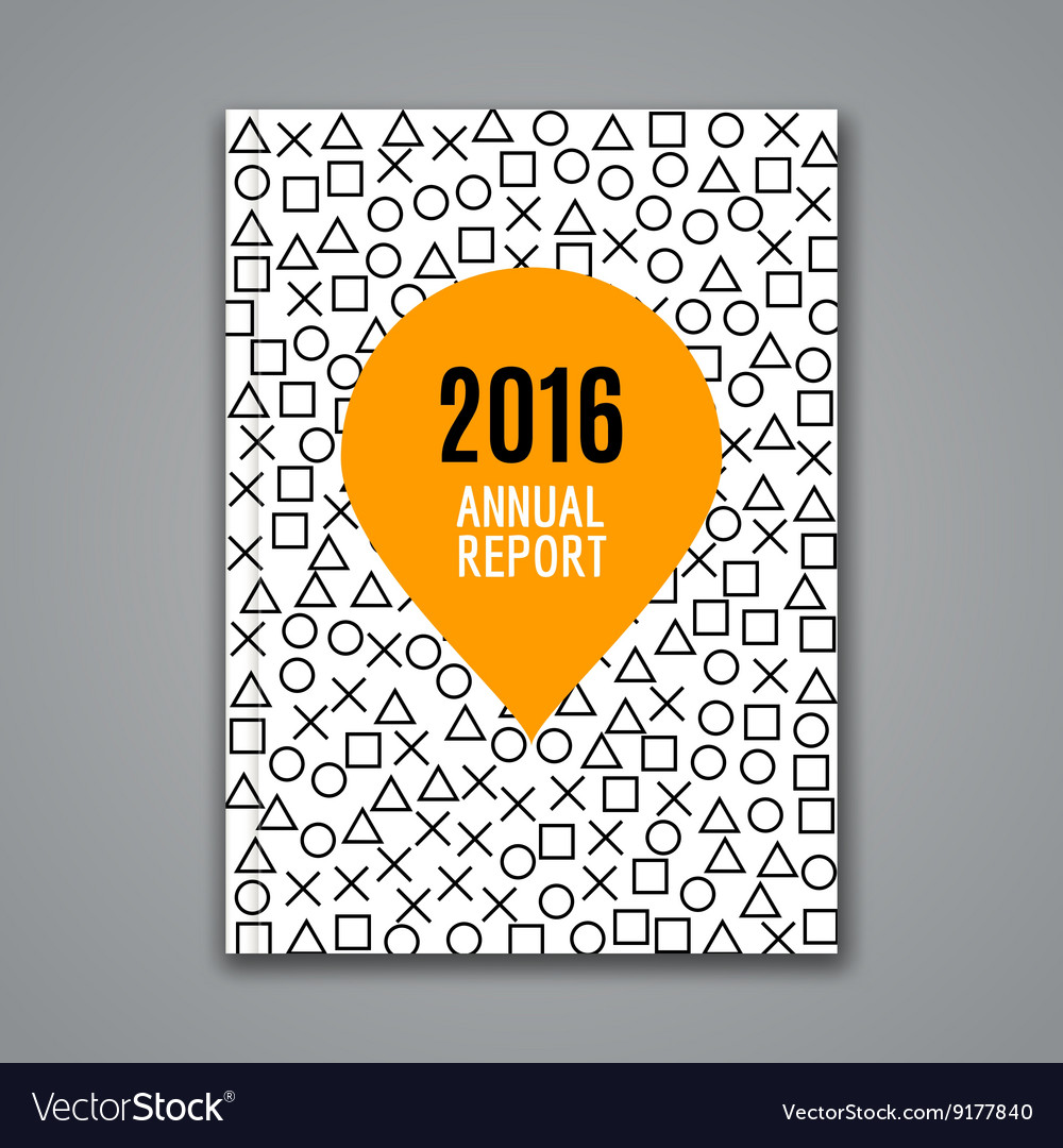 Business annual report with simple icons pattern