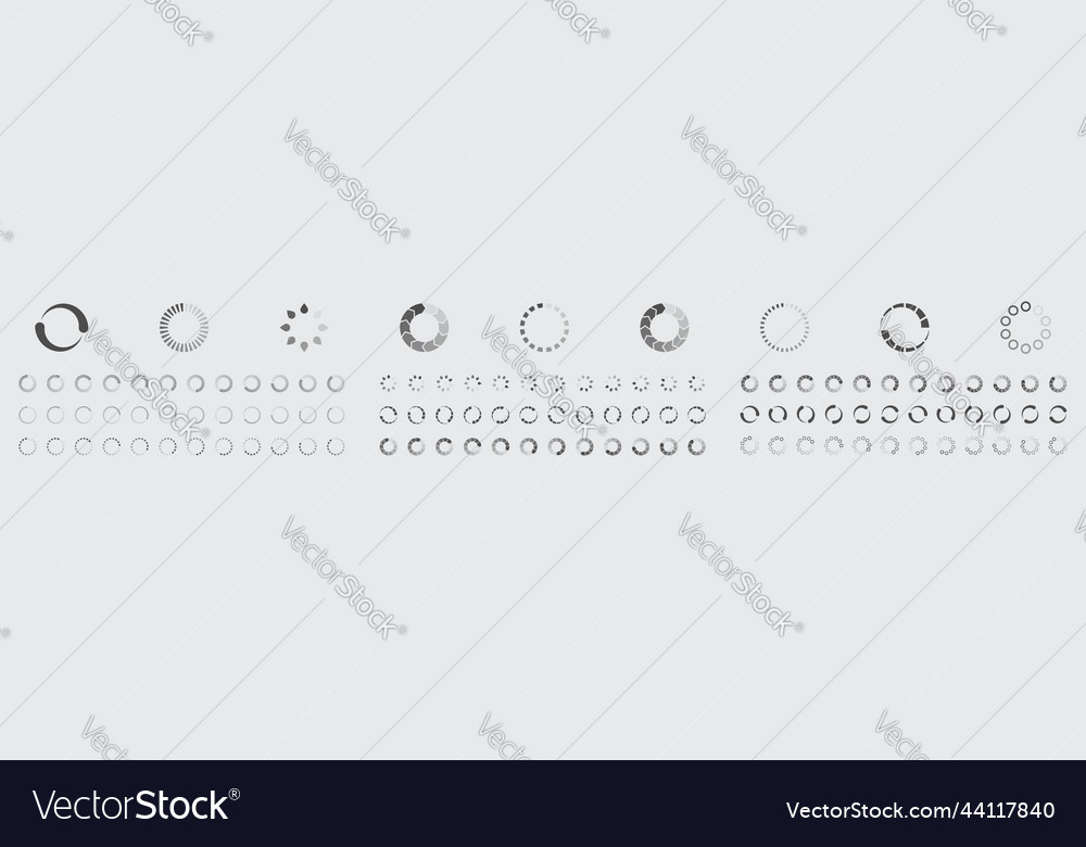 Circular loading buffering icons vector image Circular loading buffering icons