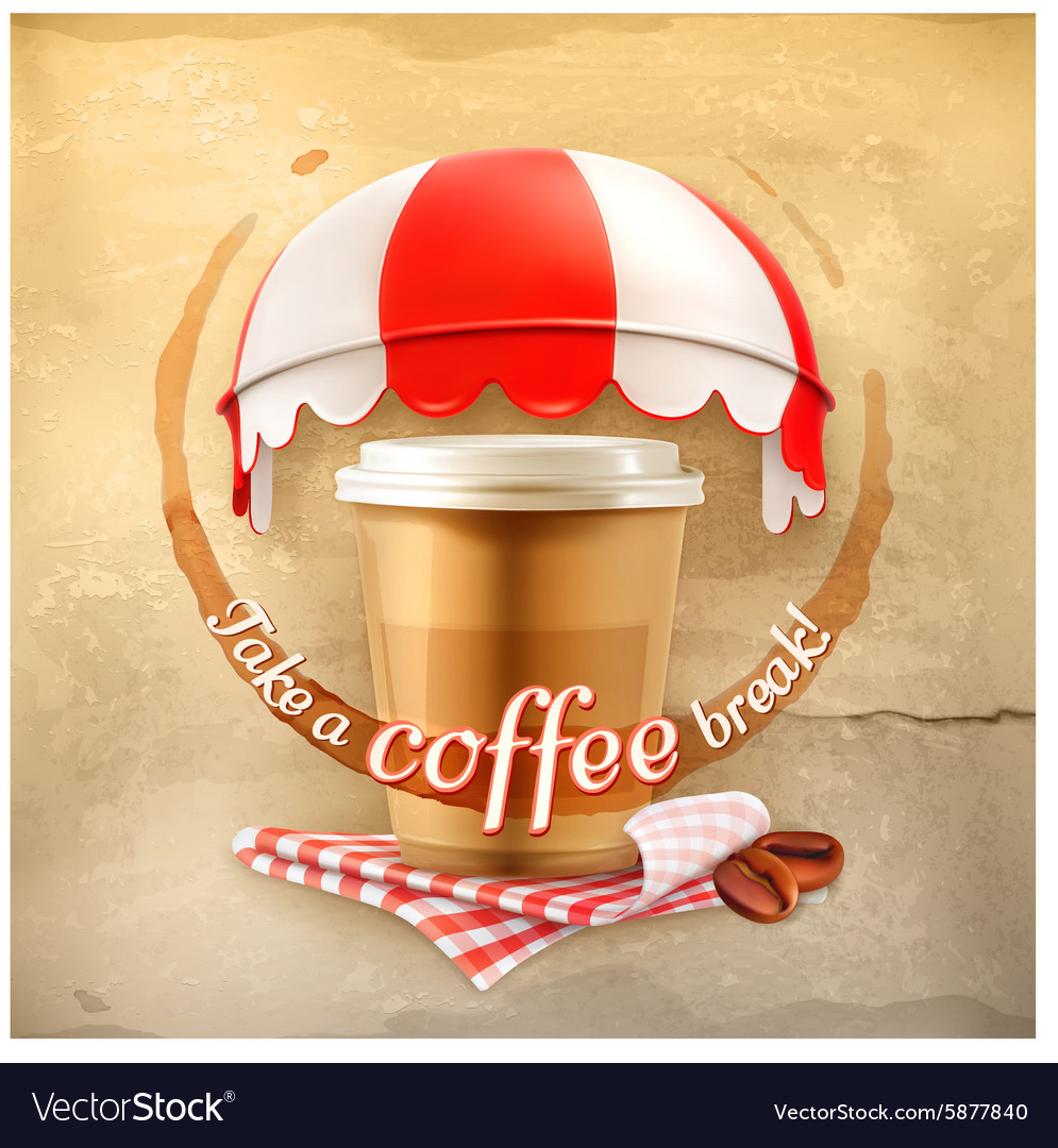 Cup Of Coffee With Stain Tablecloths Cup Of Coffee With Stain Tablecloths Vector Image