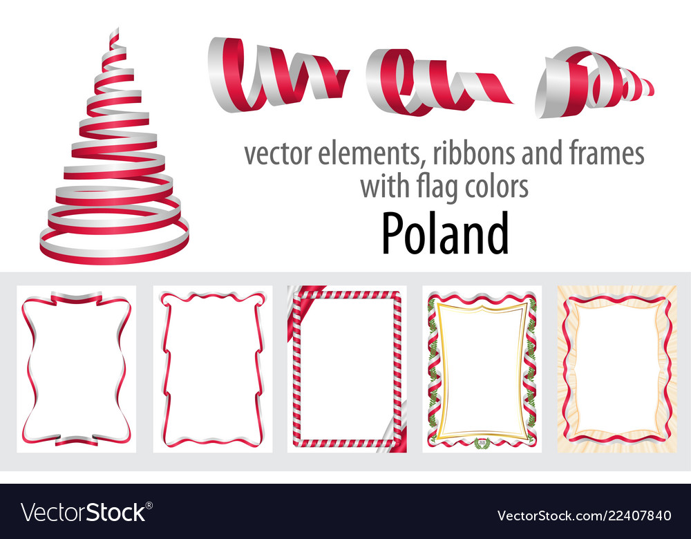 Elements ribbons and frames with flag colors vector image Elements ribbons and frames with flag colors