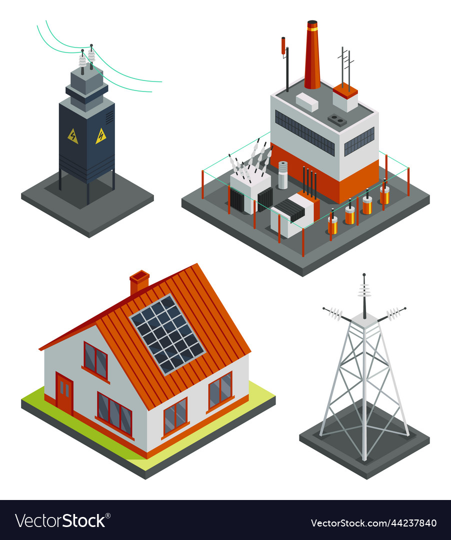 Energy power grid isometric distribution