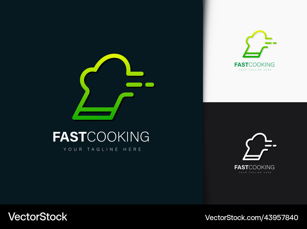 Fast cooking logo design with gradient Royalty Free Vector