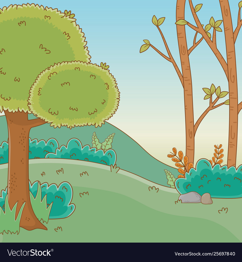 Forest with trees design Royalty Free Vector Image