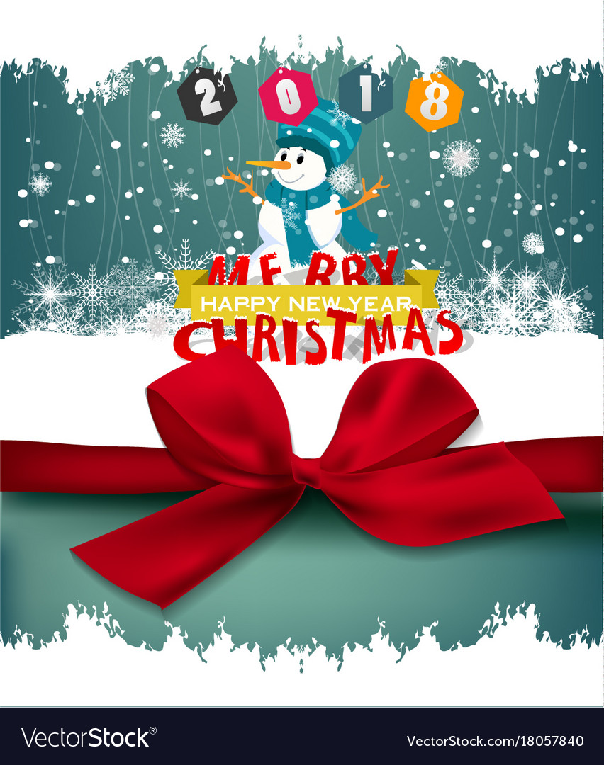Happy new year 2018 greeting card