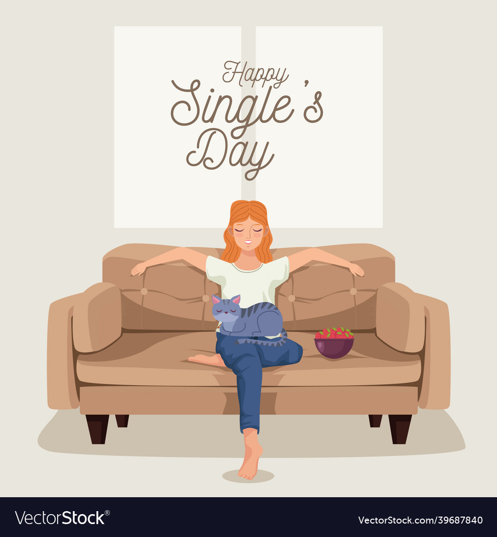 Happy singles day lettering