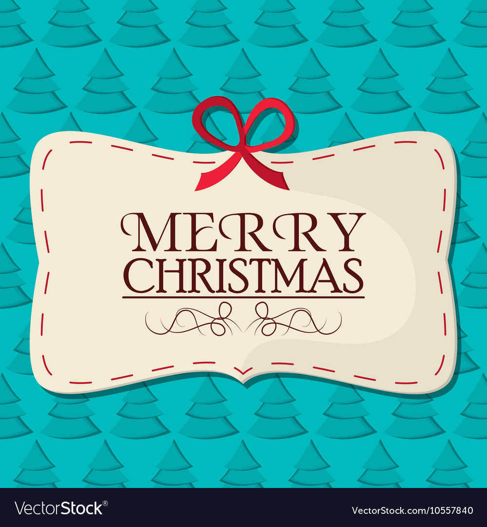 Merry christmas label design Royalty Free Vector Image