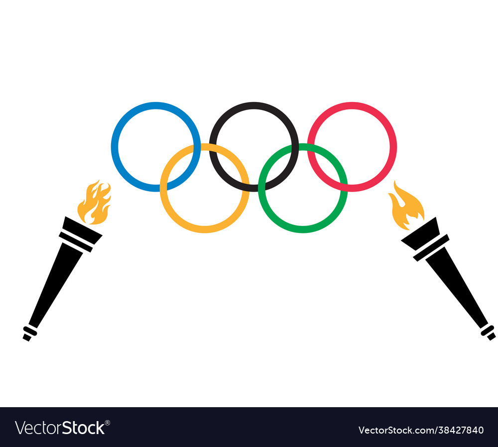 Official symbol olympic game tokyo 2020 and torch Vector Image