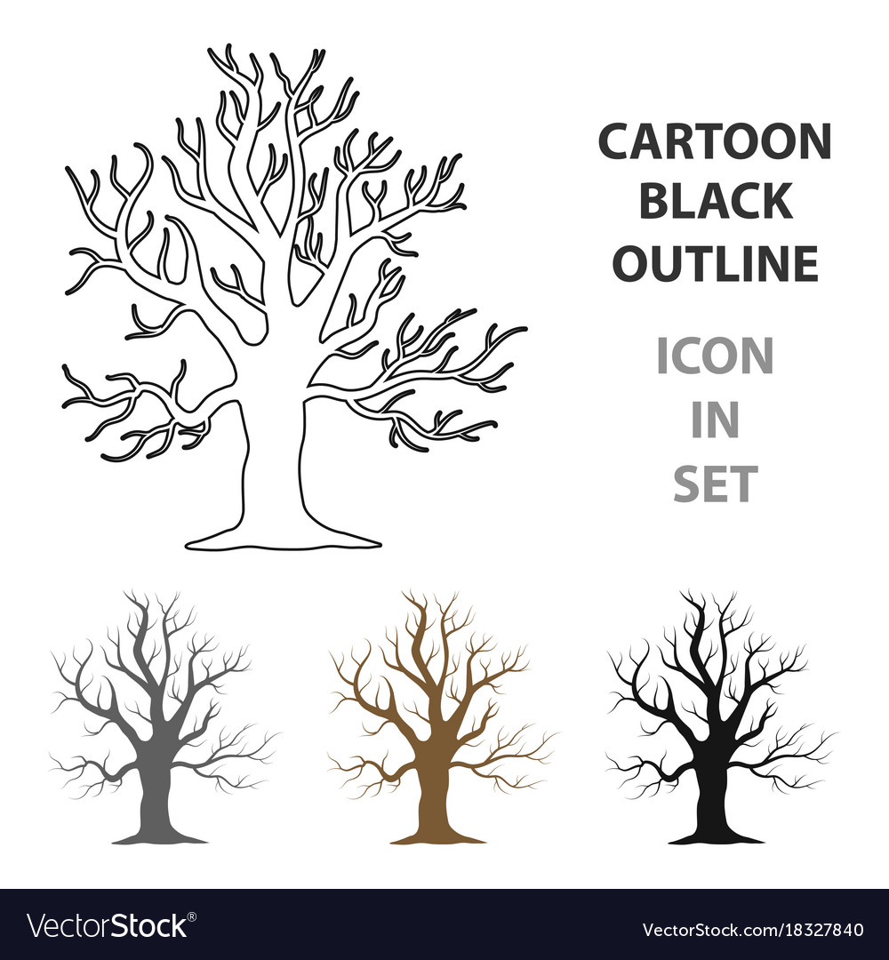 Old tree icon in cartoon style for web