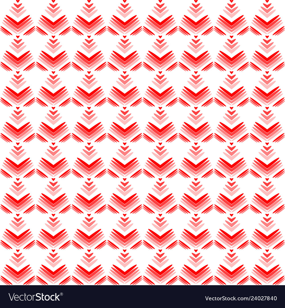 Pastel pattern of red hearts and flowers