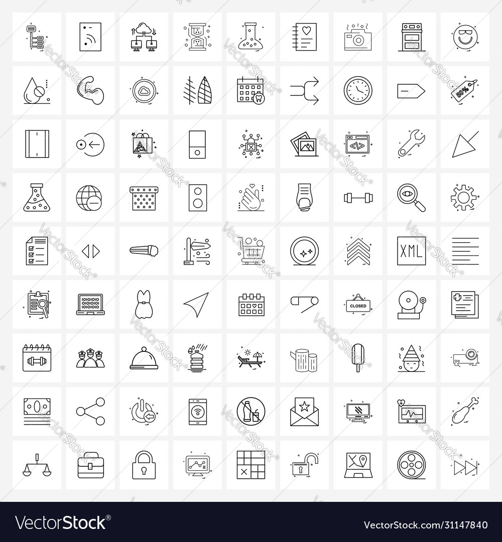 Set 81 simple line icons for web and print