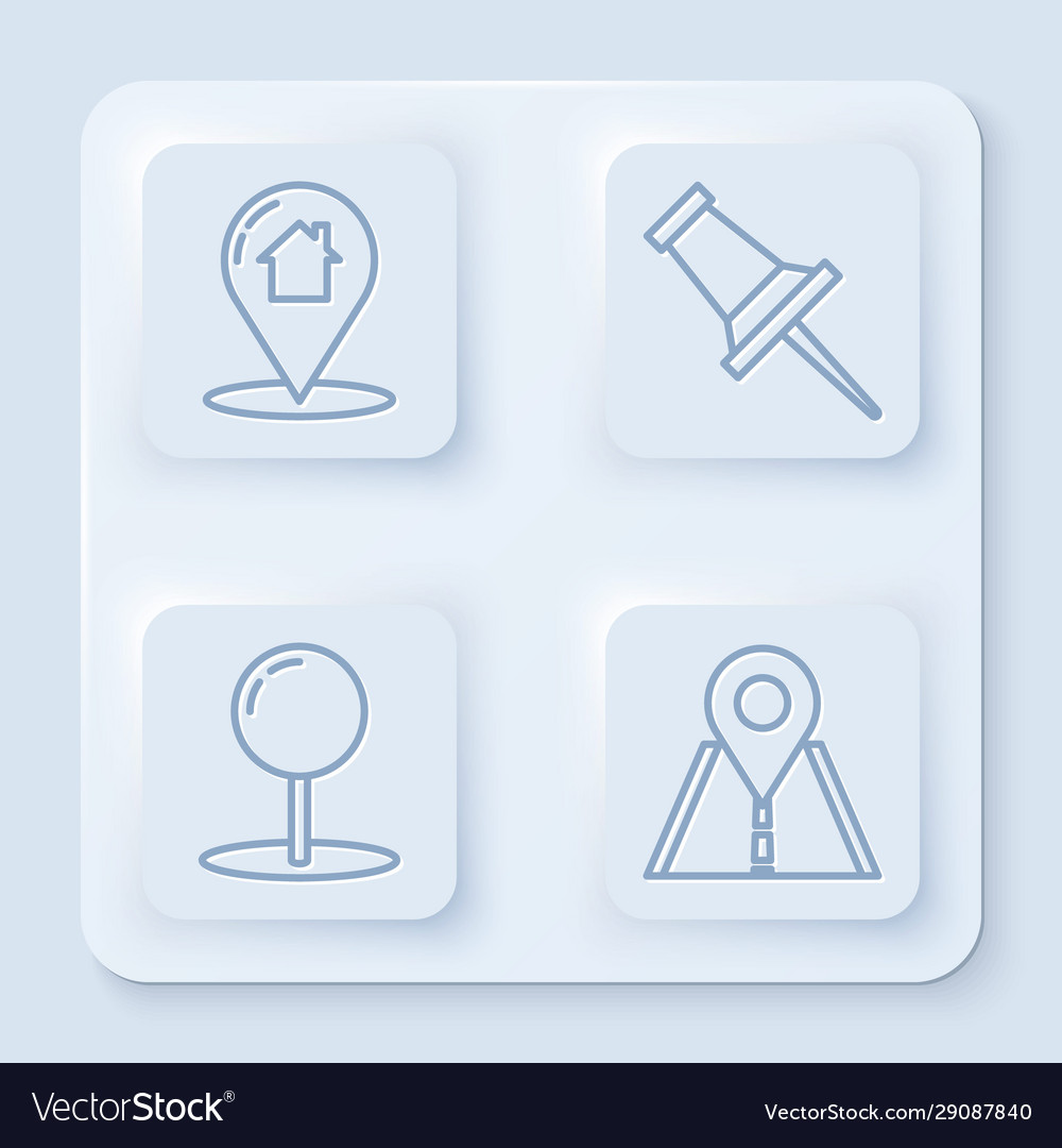 Set line map pointer with house push pin