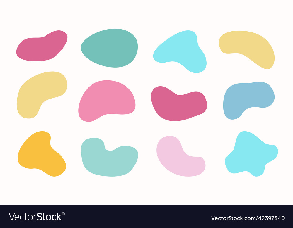 Set of modern graphic elements fluid blobs vector image Set of modern graphic elements fluid blobs