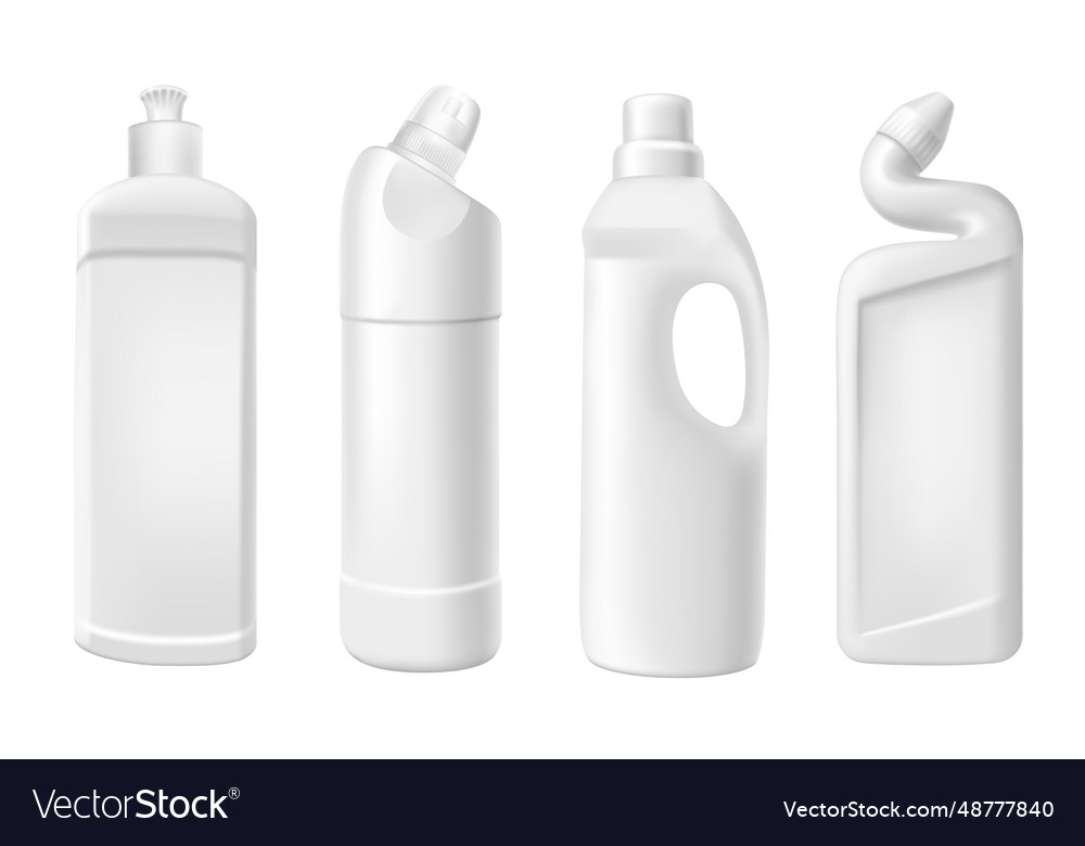 Softener in bottles mega set 3d realistic Vector Image