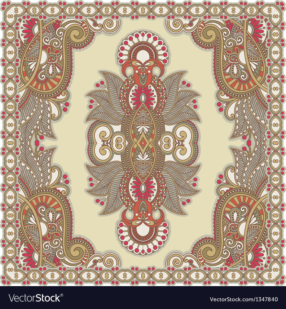 Traditional ornamental floral paisley bandanna Vector Image