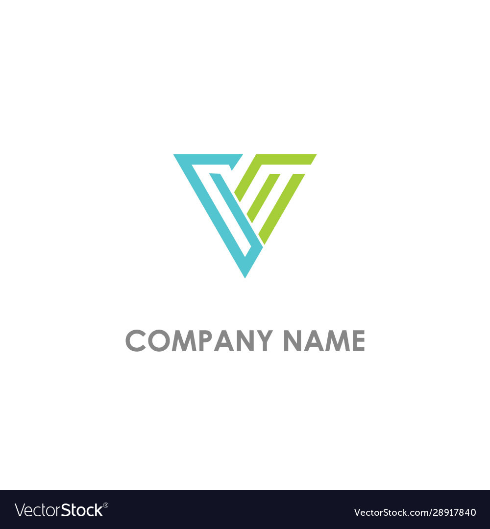 Triangle v initial company logo Royalty Free Vector Image