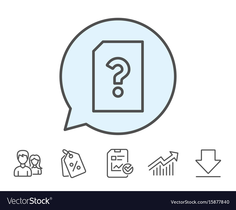 Unknown document line icon file with question