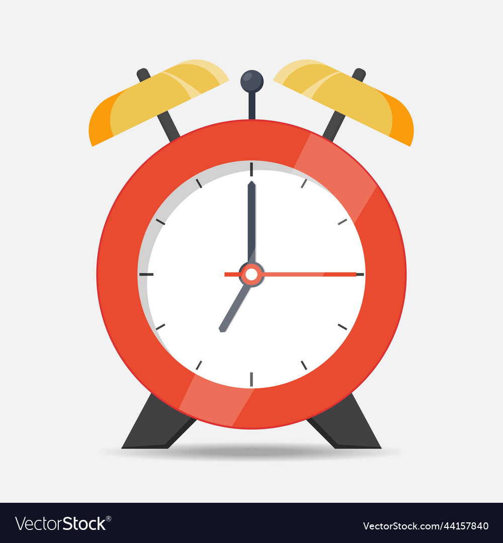 Wake up icon with alarm clock on white background Vector Image