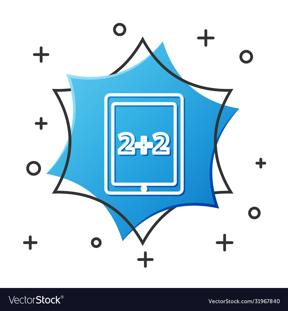 White line calculation icon isolated on vector image White line calculation icon isolated on