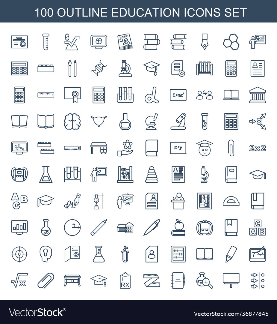 100 education icons