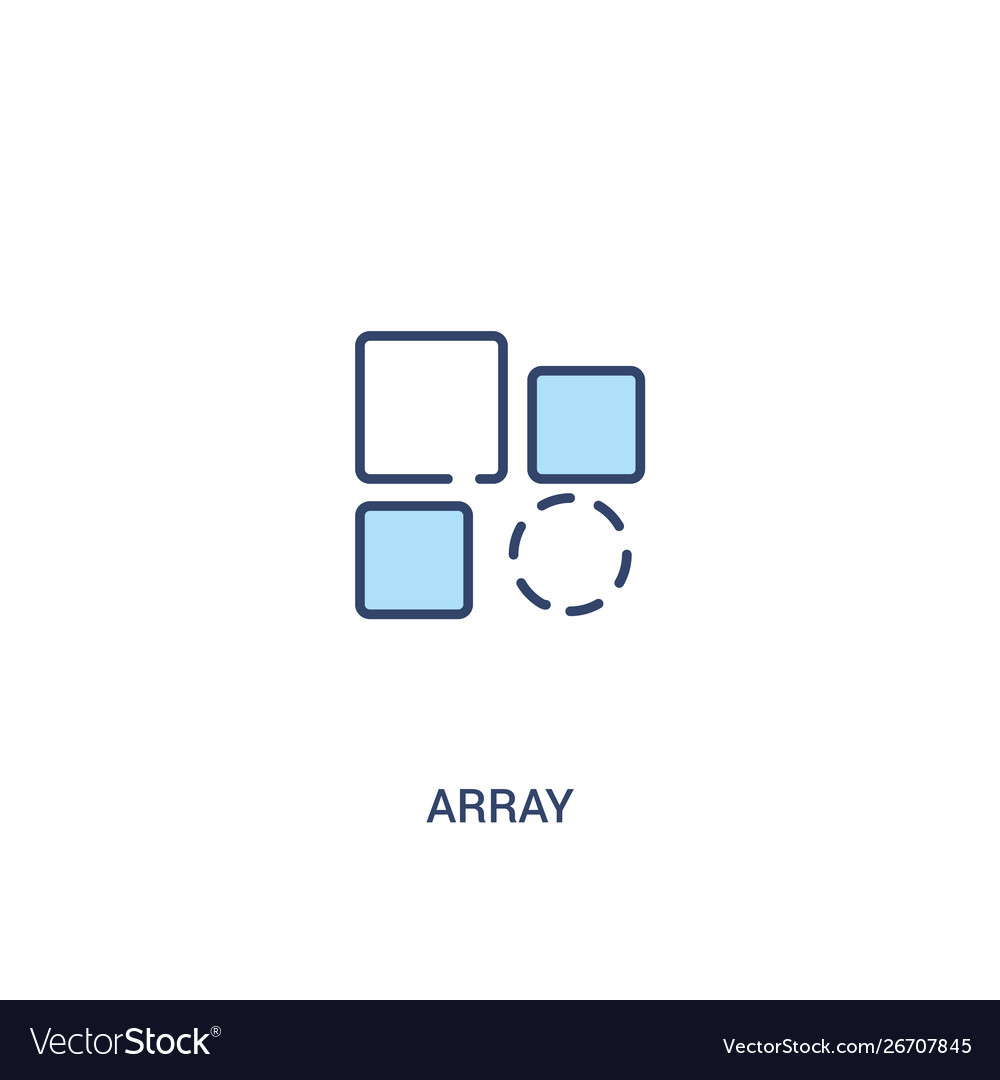 Array Konzept 2 farbige Ikone einfache Linie Element vector image Array Konzept 2 farbige Ikone einfache Linie Element