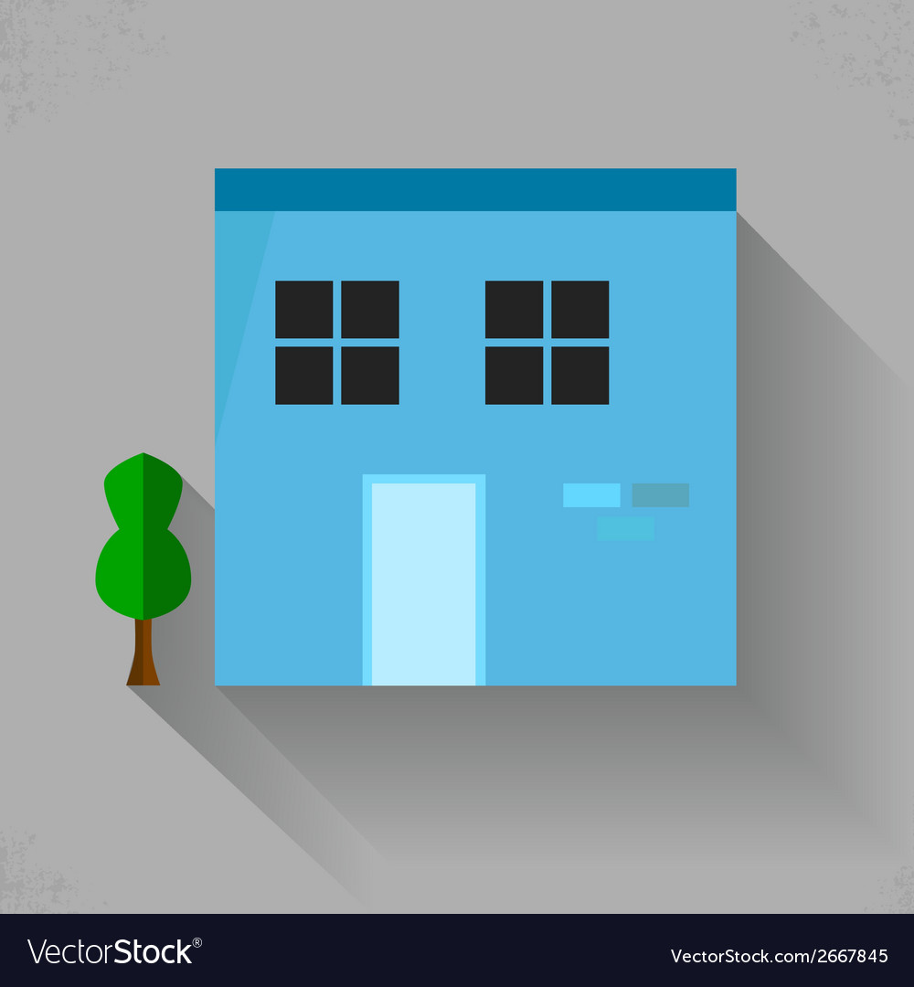Building flat color icon