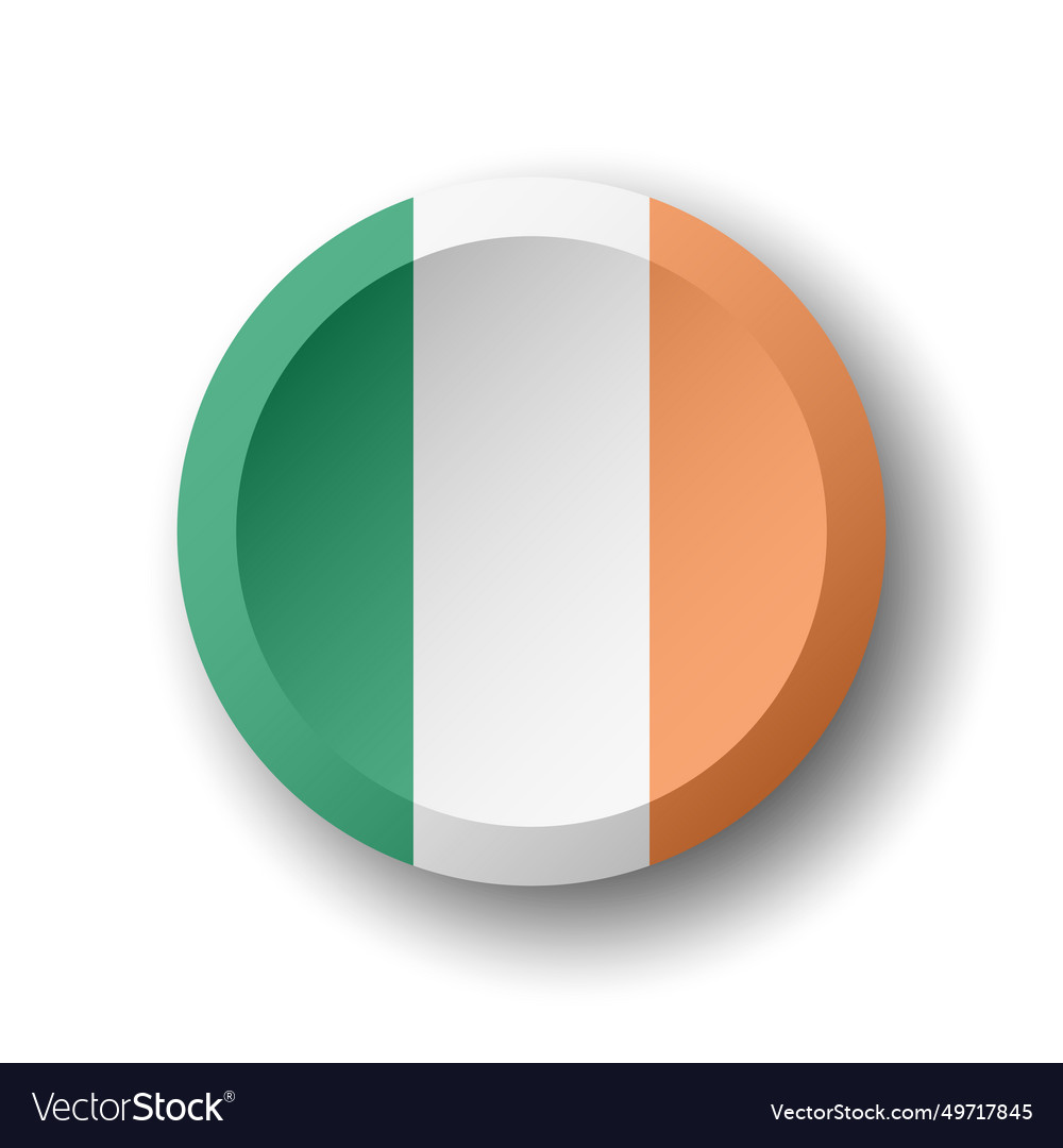 Circle button flag of ireland