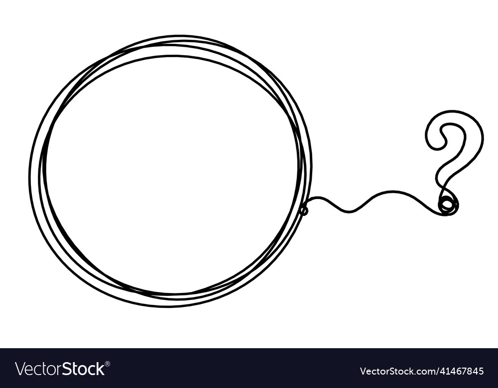 Circle with question mark as line drawing