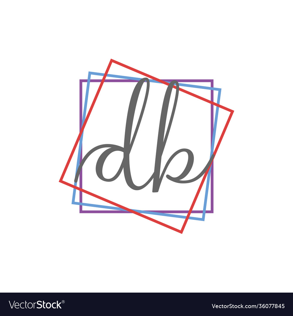 Creative initial letter db square logo design Vector Image Creative initial letter db square logo design