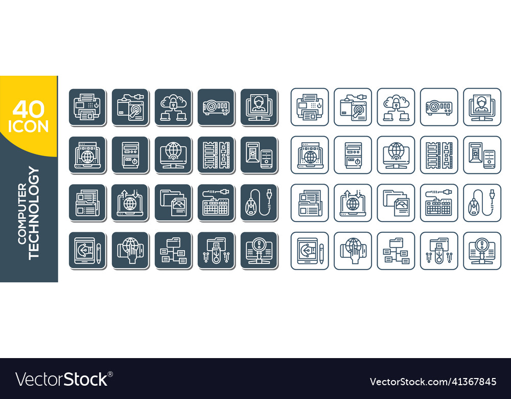 Electronics and devices related line icon set