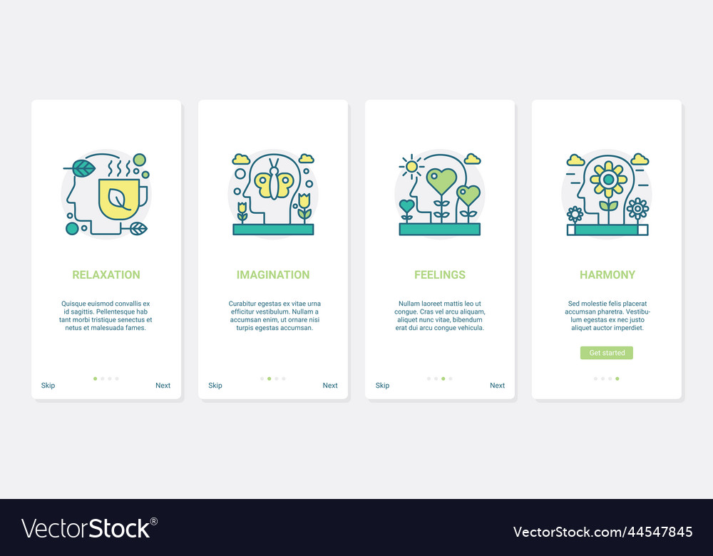 Human brain processes relaxation feelings ux ui Vector Image
