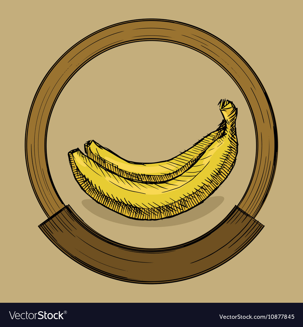 Label for banana jam sketch style