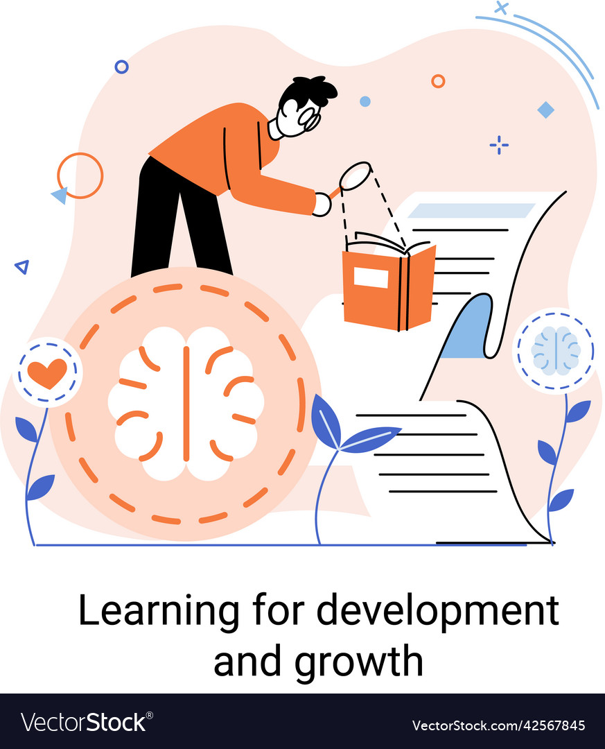 Learning for development and growth self-learning vector image Learning for development and growth self-learning