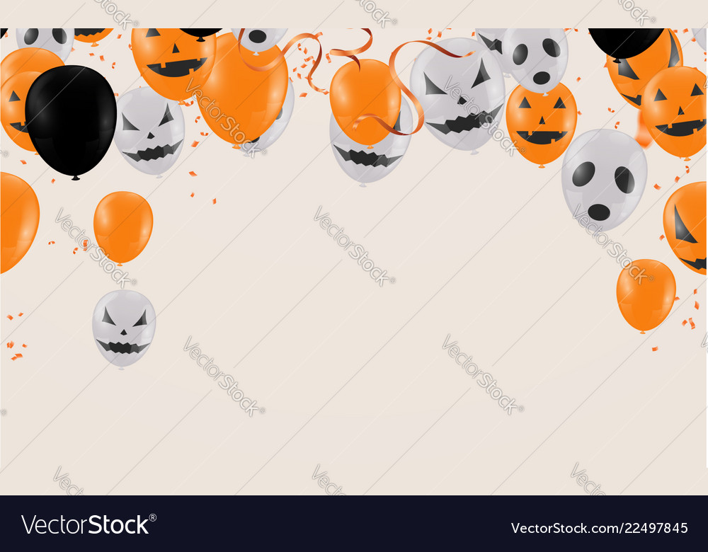 Lettering happy halloween design mit ballons