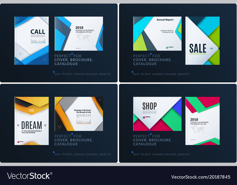 Material design of business brochure set abstract