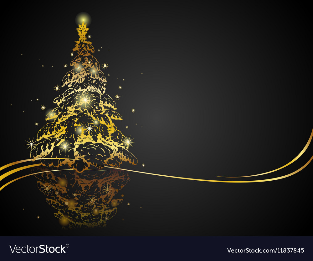 Modern golden christmas tree Royalty Free Vector Image