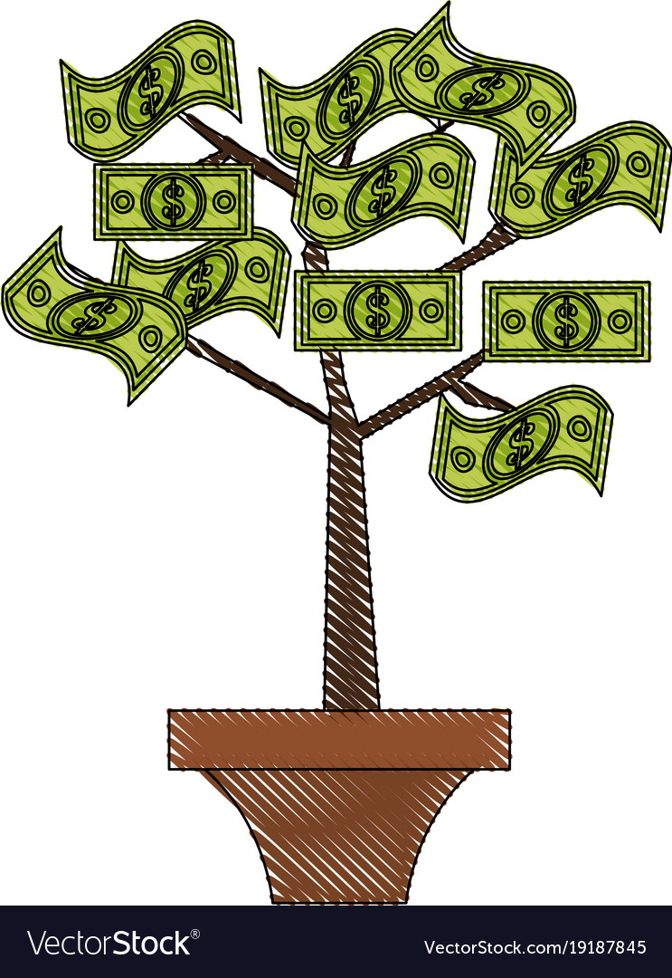 Money tree symbol Royalty Free Vector Image - VectorStock