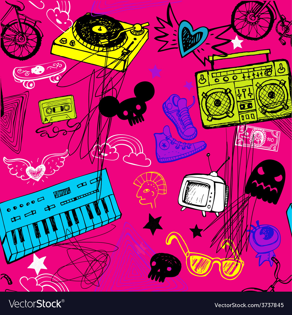 Seamless music background Royalty Free Vector Image