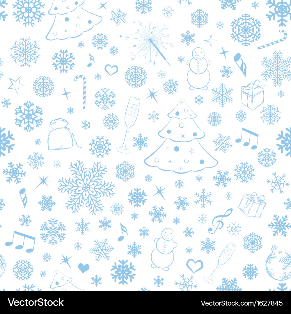 Seamless pattern with snowflakes and xmas symbols Vector Image