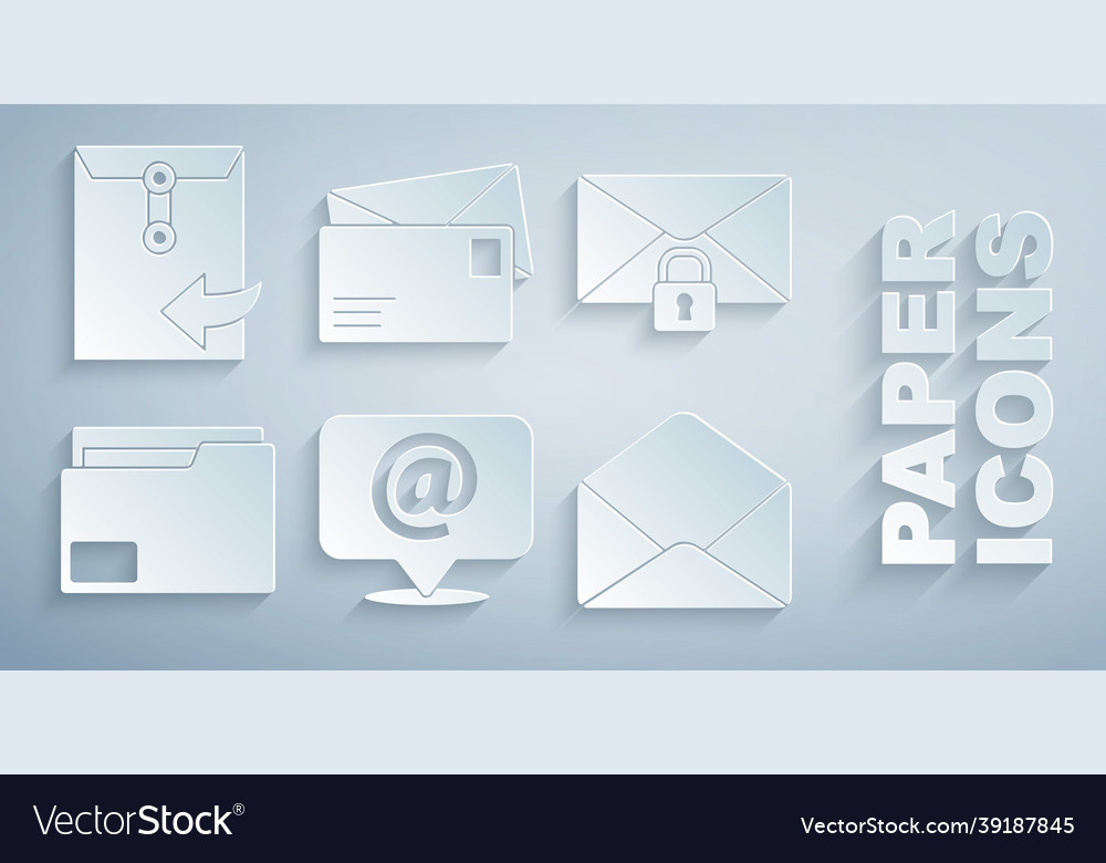 Set mail and e-mail on speech bubble message lock vector image Set mail and e-mail on speech bubble message lock