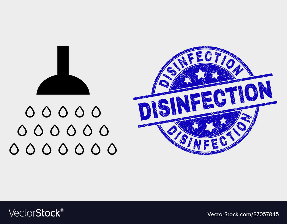 Shower icon and grunge disinfection