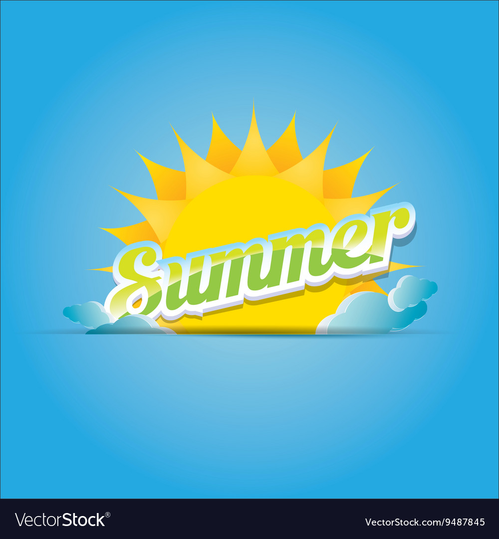 Summer label icon with sun Royalty Free Vector Image