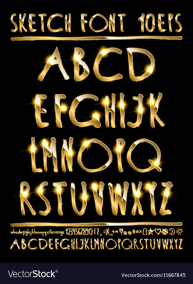 Volumetric gold letters