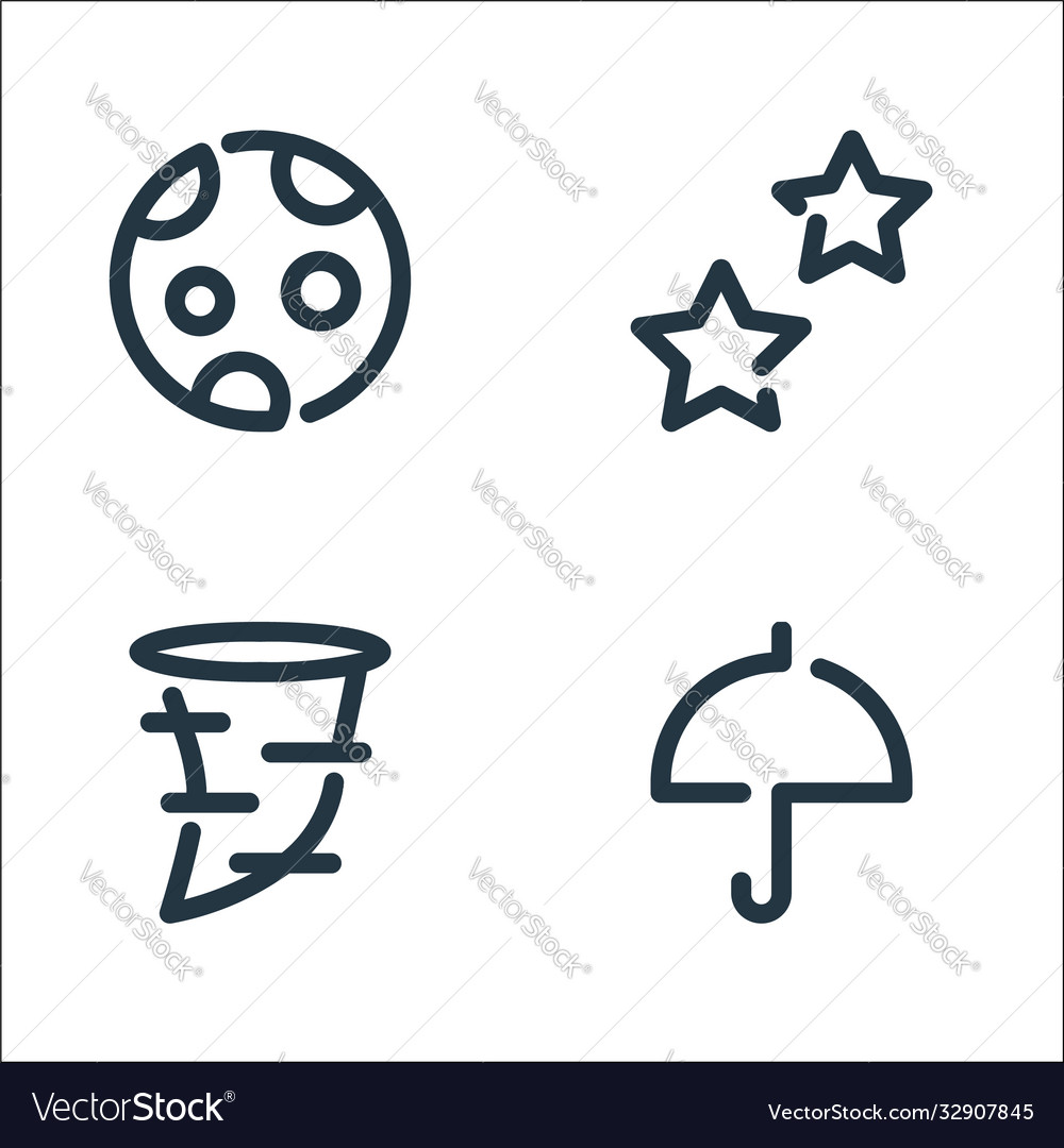 Weather line icons linear set quality
