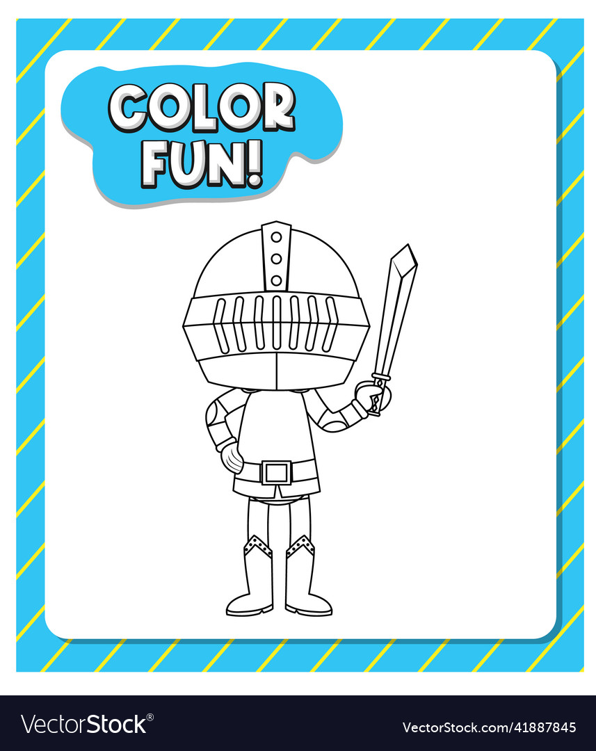 Worksheets template with color fun text Royalty Free Vector